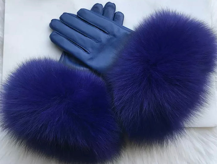 Queens Leather & Fur Gloves