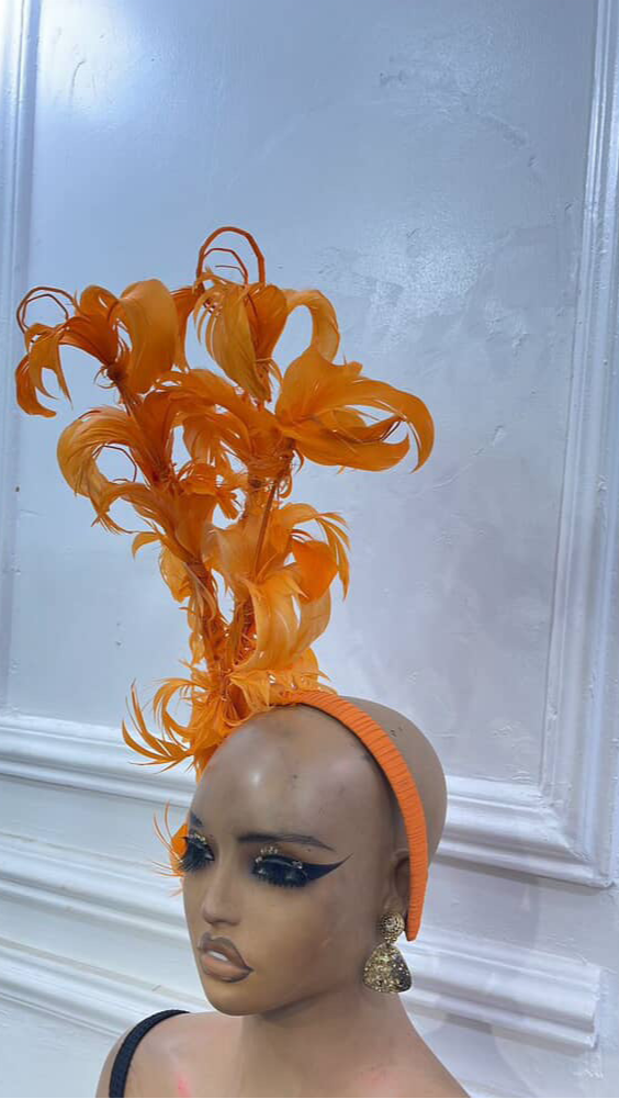 Tangerine Flame Fascinator