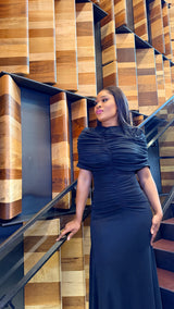 The Noir Empress Cape Dress