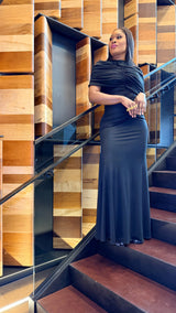 The Noir Empress Cape Dress