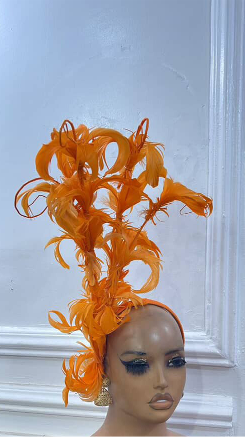 Tangerine Flame Fascinator