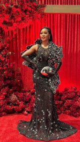 The Midnight Petal Gown