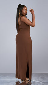 Mahogany Beaded Dress