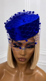 Cobalt Veil Fascinator