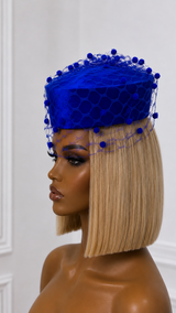 Cobalt Veil Fascinator