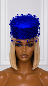 Cobalt Veil Fascinator