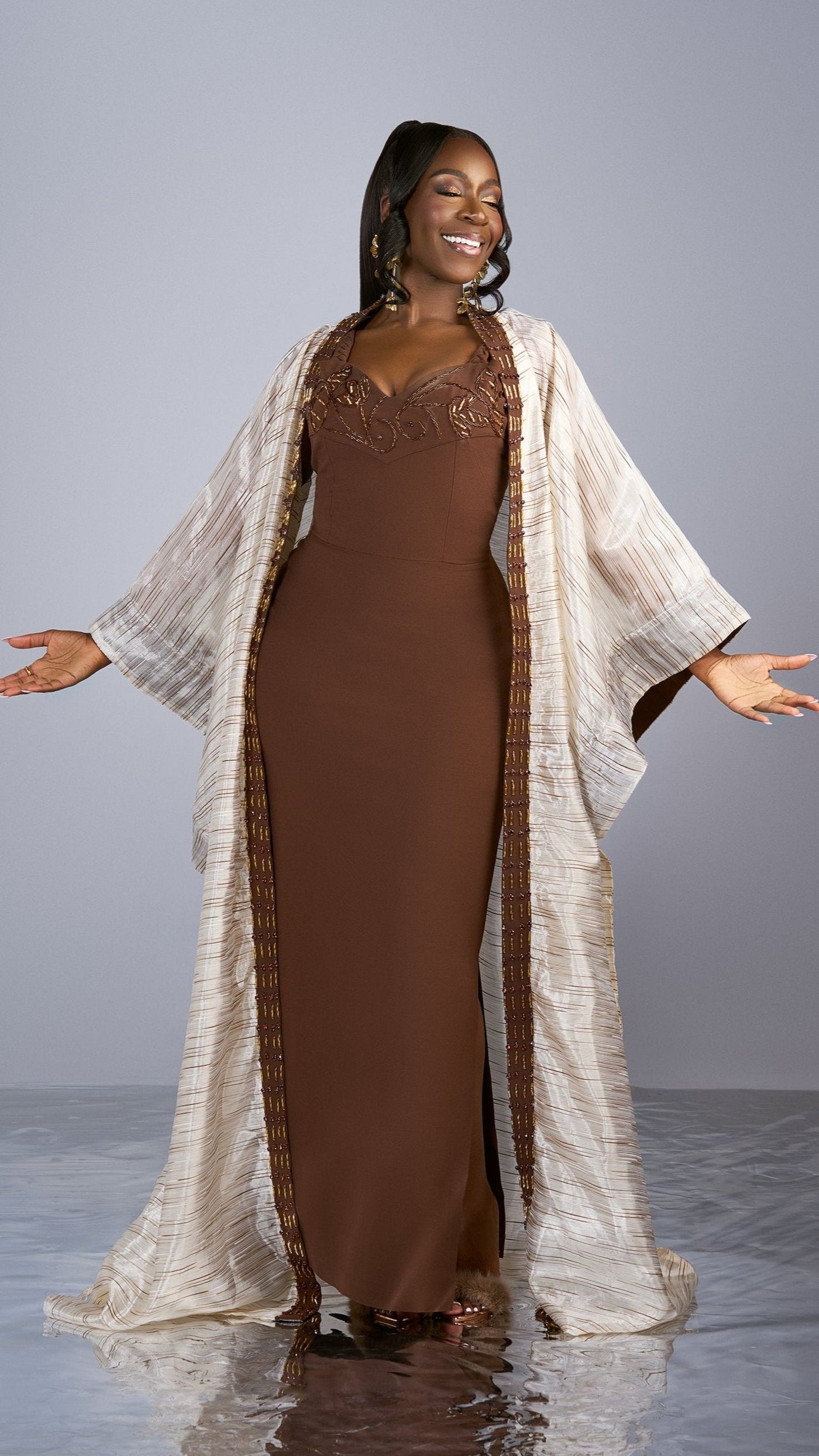 beaded kimono dress Miraclesuit Raya de Safari Kimono Swim Cover-Up main image 1