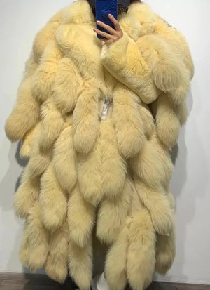 Milano Long Fox Tail Coat